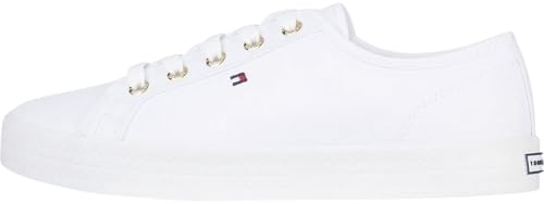Tommy Hilfiger Sneaker con Suela Vulcanizada Essential Nautical Calzado, Blanco...
