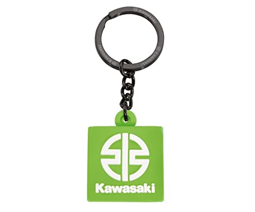 Kawasaki Llavero PVC River-Mark verde, blanco verde, 3.5 x 3.5 cm