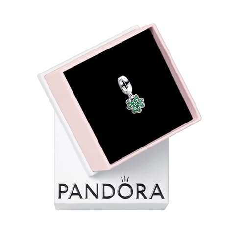 Pandora Moments Colgante con diseño de trébol de plata de ley con cristal...