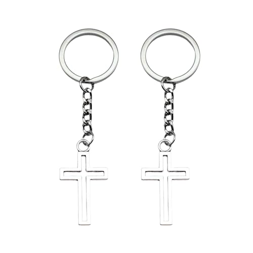 2 Piezas Cross Cross Pendence Keychain, Keychain Simple, Llavero Personalizado,...