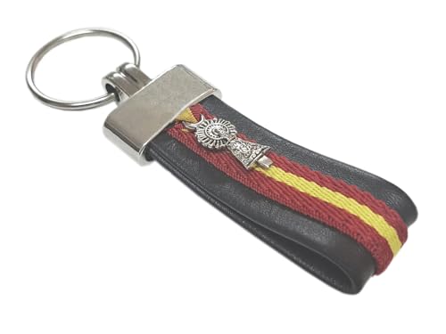 Tiendas LGP - Llavero de Cuero con Bandera de España y Virgen del Pilar, Color...