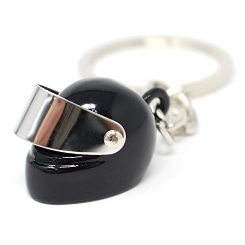 VmG-Store - Llavero con colgante de casco de moto con visera plegable, Negro