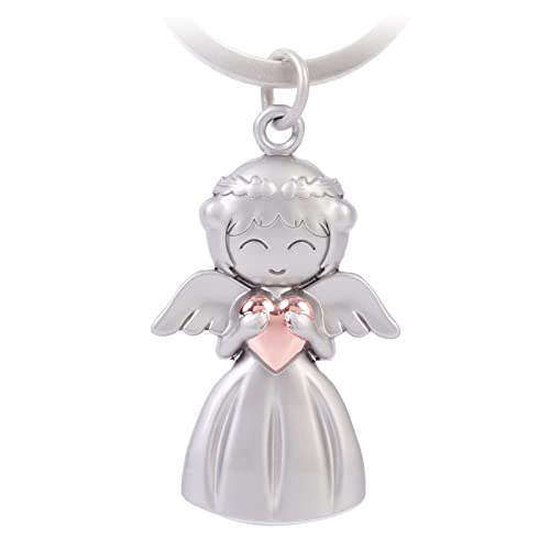 GZXYA Llavero de ángel de la guarda, amuleto de la suerte, ángel con corazones...