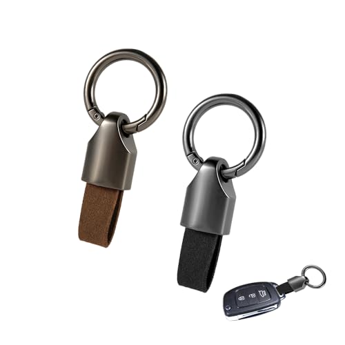 PEUTIER 2uds Clip para Llavero, Llavero de Cuero Sólido Llavero para Coche con...