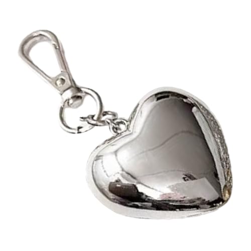 VOCUE Llavero de corazón grande de aleación de color plateado para mujeres y...