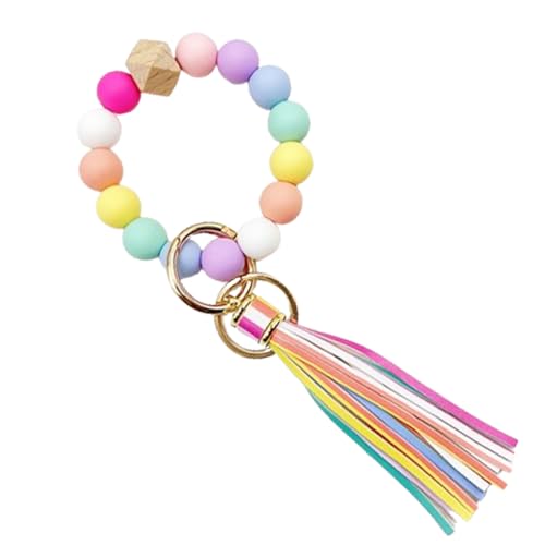 Fc'Noqgn Llavero de coche para mujer, pulsera con abalorios llavero de coche,...