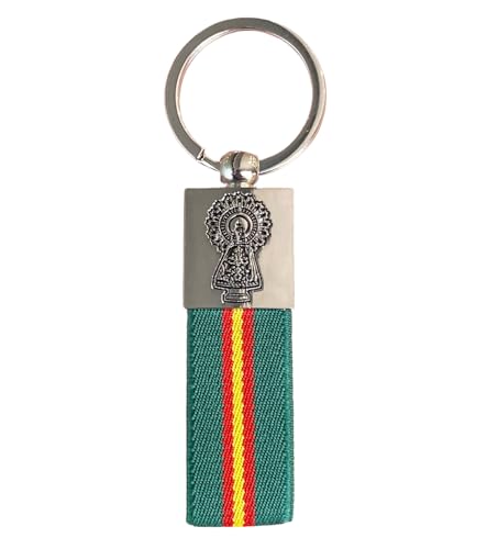 Durabol Llavero Bandera de España de Metal/Tela lona Grabado (Verde)