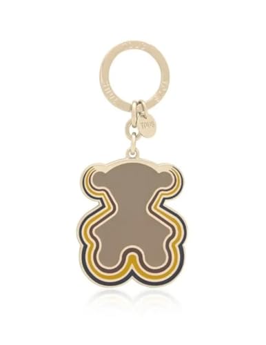 TOUS Llavero con Colgante de Oso, Diseño Retro, Acabado Dorado, Detalles en...