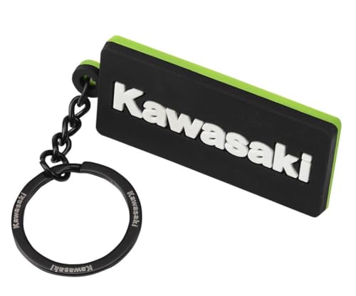 Kawasaki Llavero PVC verde y negro, verde y negro, 5,5 x 2,5 cm, verde/negro,...