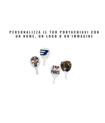Generico Llavero raqueta de pádel personalizado, Color blanco., Talla única