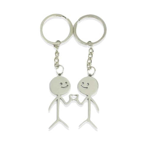 EODKSE 2pcs Llaveros con Figura Sonriente, Ideal para Parejas, Corazón Regalos...