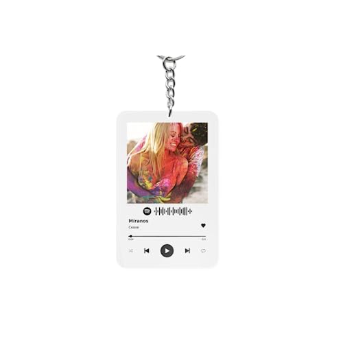 Transparent Gift Llavero Personalizado Spotify Placa con Foto, Frase y Canción...