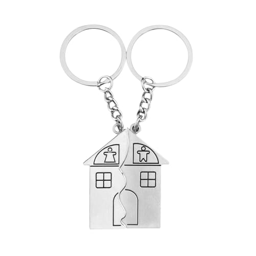 Voarge Llaveros Personalizados, forma de casa puzzle, amor, llavero de acero...