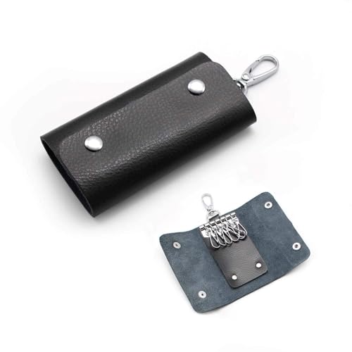 LERANXIN Llavero de Bolso Piel, Estuche de Llaves de Cuero Negro, Exquisito...