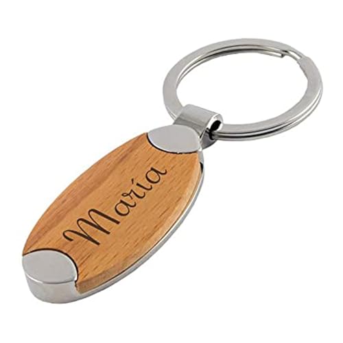 PROMO SHOP - Llavero de Madera PERSONALIZADO (Nombre o Texto), Llaveros Madera...