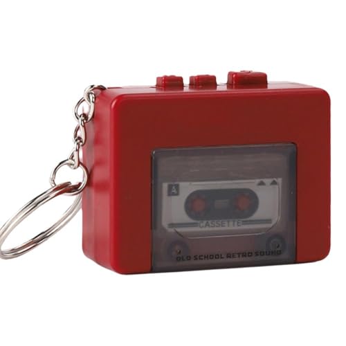 Mini llavero de grabadora de cinta retro con reproductor de microcasete con...