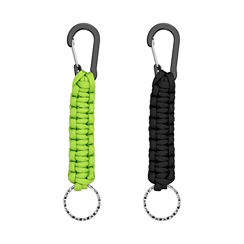 2 Pcs Llavero con Mosquetón, Paracord Llaveros con Mosquetón Anillo de Cordón...