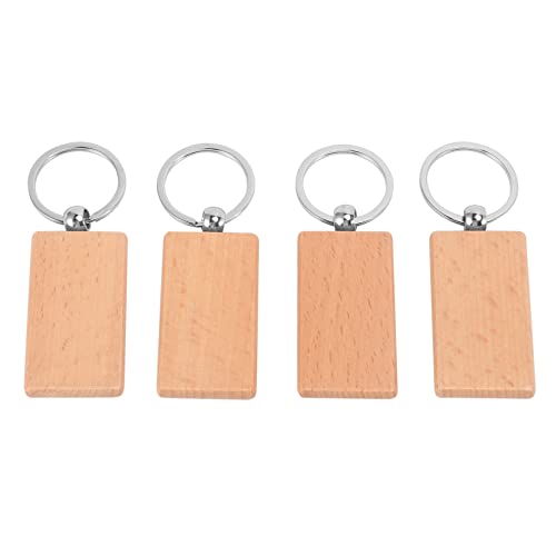 TOBEOME 60 Unids Rectángulo en de Madera Llaveros de Madera Bricolaje Etiquetas...