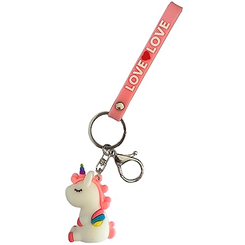 AUTOZOCO Llavero unicornio con colgante love blanco
