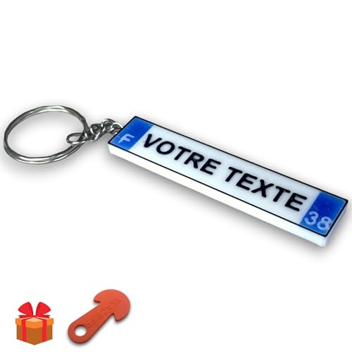 Elace - Llavero personalizado con placa de matrícula (4 estilos, departamento...