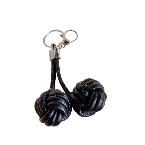 Llavero único de bola con nudo de puño de mono; hecho de cuero duradero,...