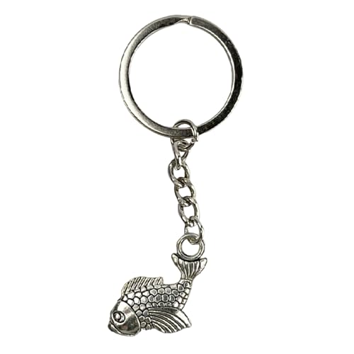 Llavero de Pez Carpa - Llaveros de Peces Carpa color Plata Plateado - Accesorio...