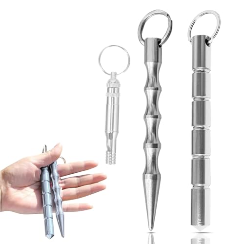 KARELLS Kubotan, 2 Piezas Llavero de Defensa Personal con Silbato SOS, Martillo...