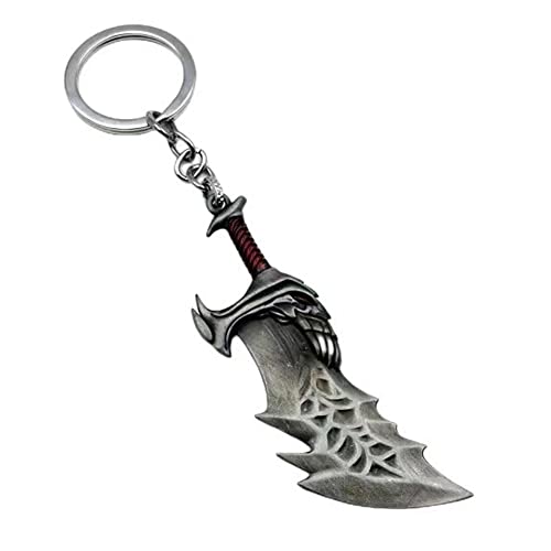 Bkinpid Llavero de Game God of Wars, regalo para él, hoja del caos, llavero con...