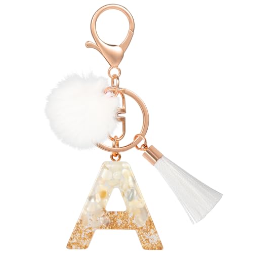 MWOOT Pompon Borlas para Letras Llaveros, Personalizados Nombre Key Chain...