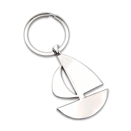 Leddy Living Llavero barco de vela cromado elegante de 8,5 cm accesorio náutico...