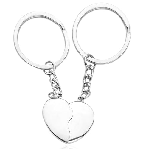 JEYORZY 2 pcs Llaveros Pareja Corazon, Llaveros Novios, Llavero Enamorados,...