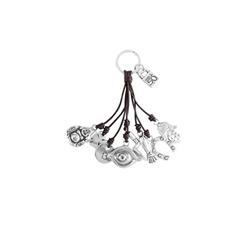 Uno de 50 Colgante para mujer de cuero plateado - LLA0124MTX, Talla U, Cuero