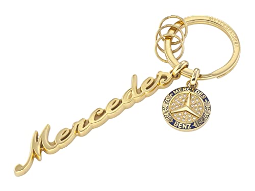 Mercedes-Benz Llavero de acero inoxidable con texto Mercedes Classic, color...
