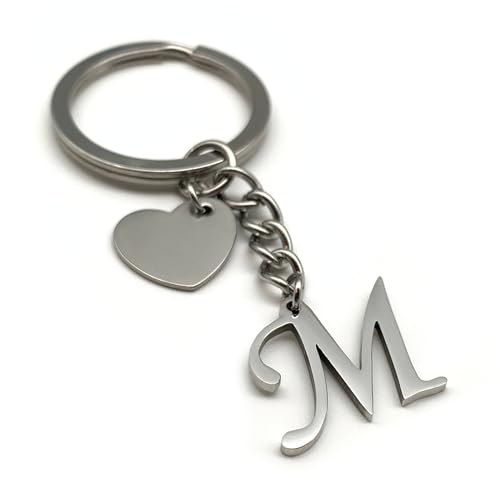 EVEMATE Llavero Letra con Corazón - Inicial A-Z Letras nombre - Acero...