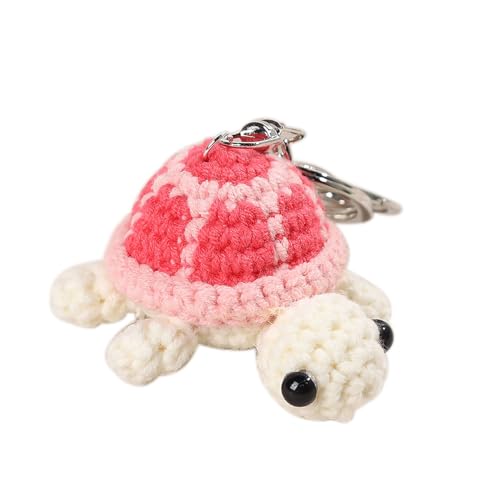 Divertido llavero de tortuga, llavero de ganchillo de hilo de tortuga, colgante...