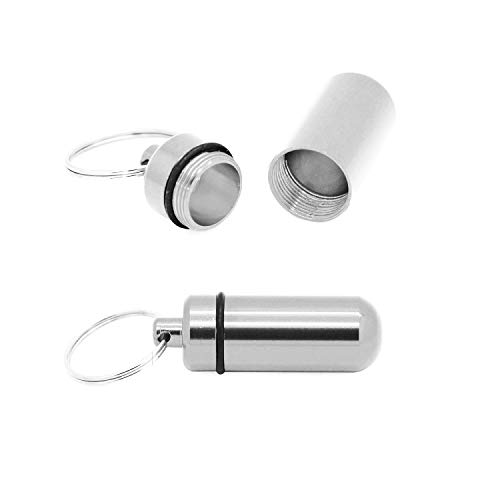 Minipastillero hermético pequeño de aluminio con argolla para colgar en...