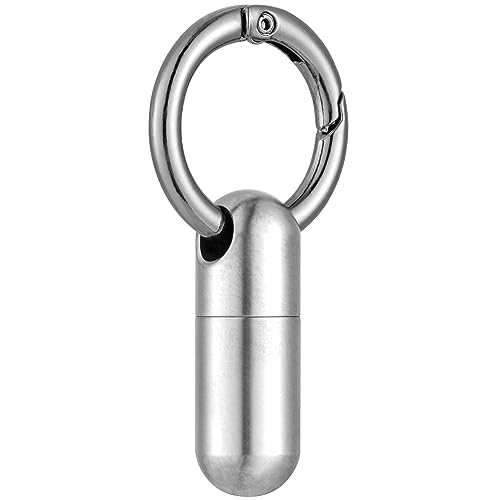Pastillero con llavero de titanio - Pequeño pastillero impermeable con...
