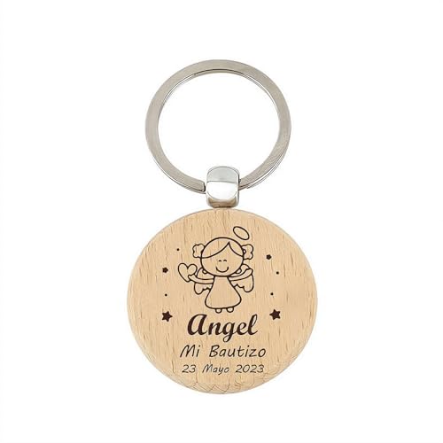 Llavero de madera grabado personalizado, llavero de madera personalizado con...