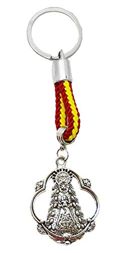 LGP - Llavero Virgen del Rocio con Marco, Bandera de España Rojo y Gualda