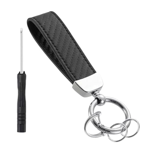 ZYOMVUN Llavero de piel sintética elegante con anillo, destornillador y 2...