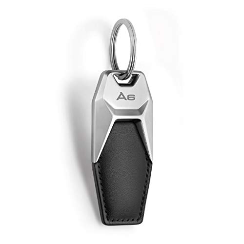 Audi collection 3181900606 Llavero de piel para Audi A6, color negro y plateado