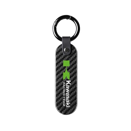 WRFUU Motocicleta Fibra de Carbono Llavero para Kawasaki Accesorios,Black-A