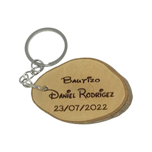 Llaveros Personalizados | Madera de Haya Natural | Ideal para Bodas, Comuniones...