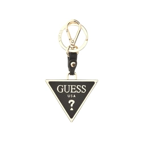 Guess Saffiano - Llavero con llavero, color negro, Negro , talla única