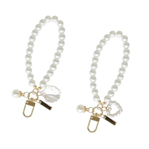 Llavero de Perla Dorada Imitada para Mujer con Forma de Corazón de Amor,...