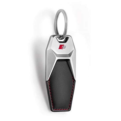 Audi 3181900700 S-Line Llavero de metal y piel colgante