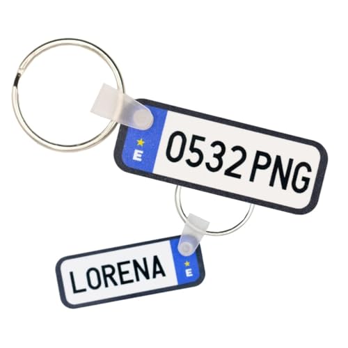 DEREGALOOS Llavero Matrícula Personalizado Doble Cara. Coloca Tu Matrícula,...
