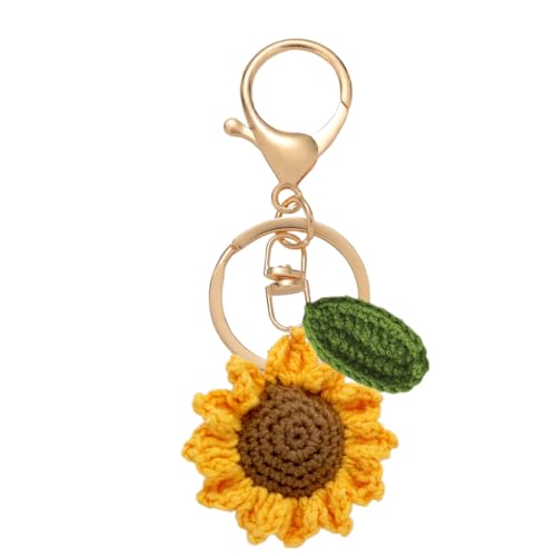 WUYJI Llaveros para mujer, 1 llavero de girasol de ganchillo, accesorio para...