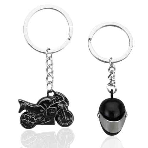 AFCJLTO Juego de 2 Llavero de motocicleta,Llavero de casco de moto, Llavero de...