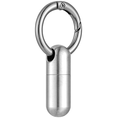 Pastillero con llavero de titanio - Pequeño pastillero impermeable con...